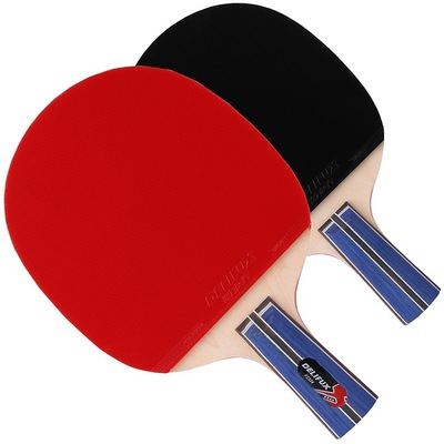 得力F2324乒乓球拍(正红反黑)风行系列 四星直拍单拍 弧圈快攻