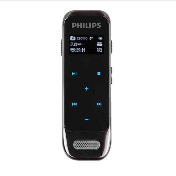 飞利浦录音笔VTR6600 8GB(黑)学习记录 高清触摸微型数字降噪录音笔