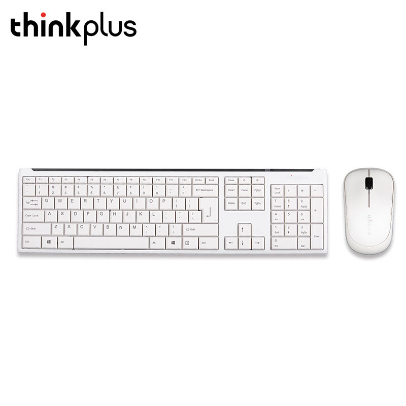 联想 ThinkPad thinkplus 无线键鼠套装 键盘鼠标 电脑商务办公超薄USB接口 EC200 优雅白