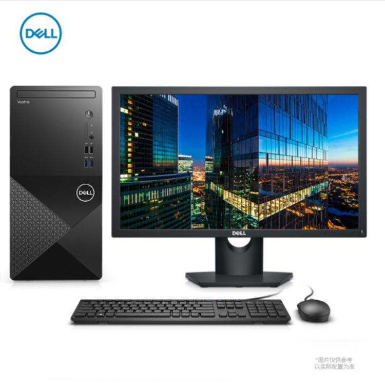 DELL成就V3888商用台式机（ I3-10100/8G/1T/ 集显/蓝牙/无线/WIN10/21.5寸显示器）