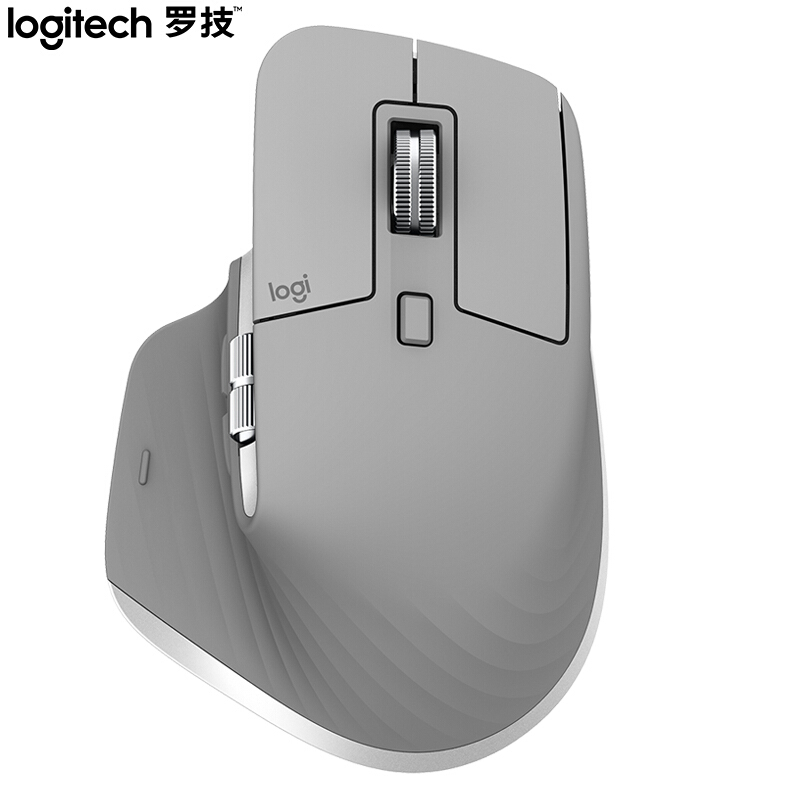 罗技（Logitech）MX Master 3 鼠标 无线蓝牙鼠标 办公鼠标 右手鼠标 双模优联 科技灰 带无线2.4G接收器